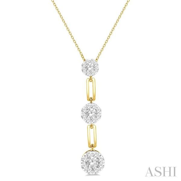 1/2 ctw Lovebright Round Cut Diamond Paper Clip Link Pendant With Chain in 14K Yellow and White Gold Ross Elliott Jewelers Terre Haute, IN