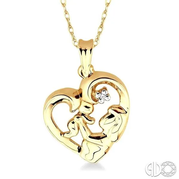 Mom Heart Locket 14K Yellow Gold 18