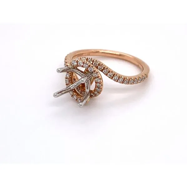 Swirl Halo Engagement Ring 140-818 14KR Bridal Jewelry Sanders