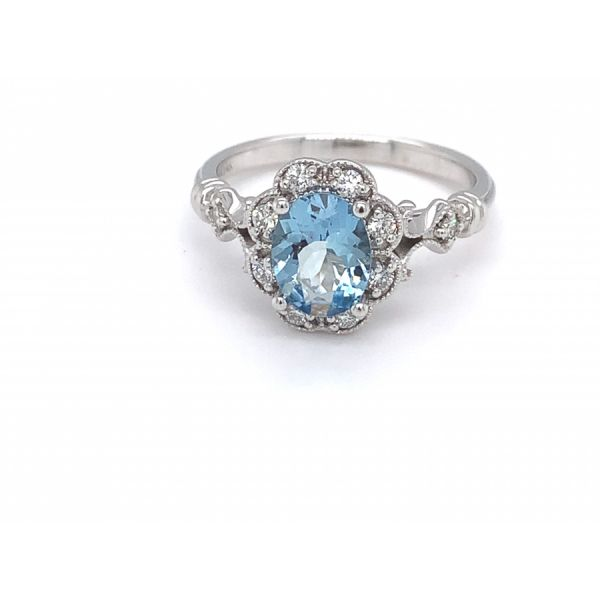 Aquamarine & Diamond Ring Sanders Jewelers Gainesville, FL