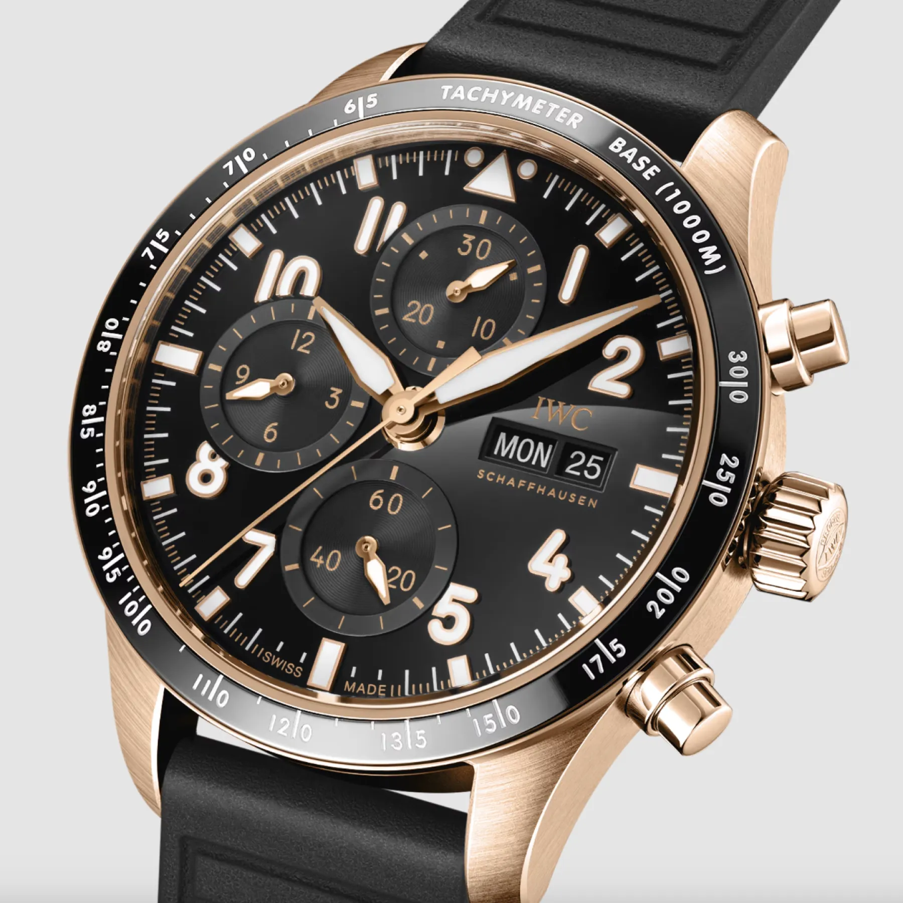 Model Wearing a Blue IWC Schaffhausen Watch