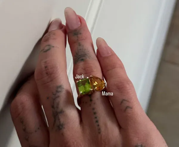 Hailey Bieber Honors Baby Jack With Toi et Moi Ring Featuring Their Birthstones