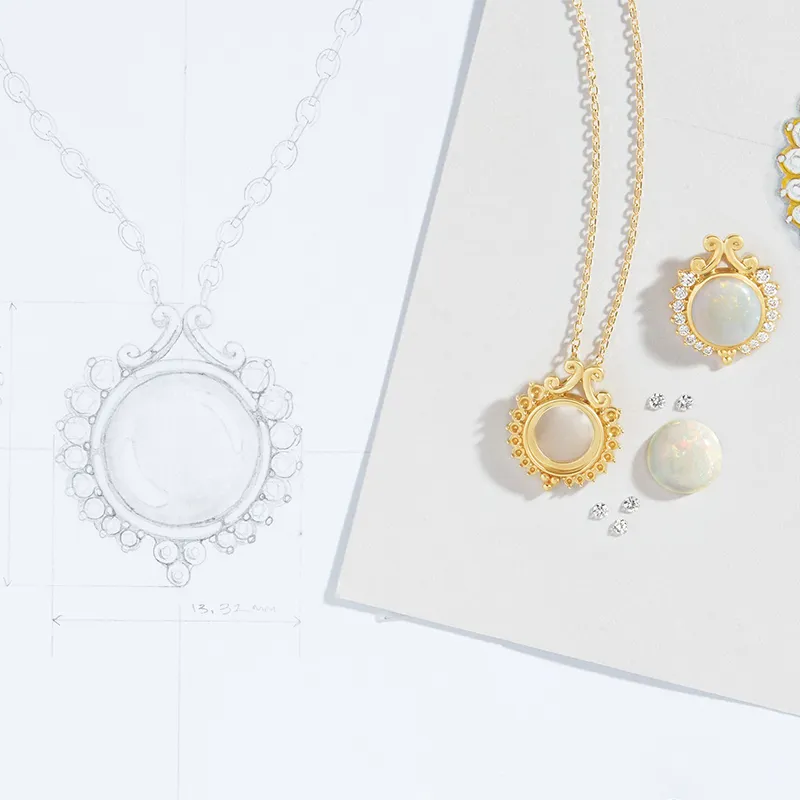 Step 1: Sketching Our custom jewelry design process begins with a sketch. Our expert jewelers will work with you to create a des