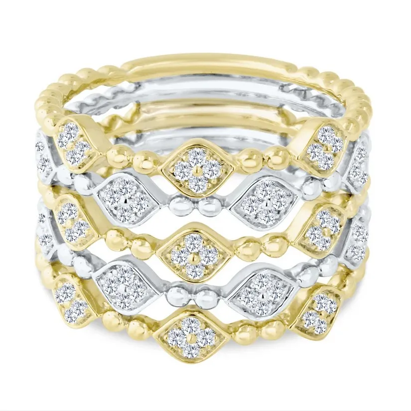 5 Row Two Tone Ring