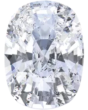 Cushion-cut diamond with brilliant facets. Click to explore more.