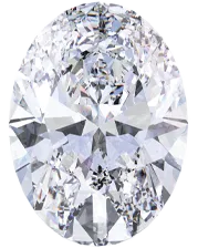 Oval-shaped diamond with intricate facets. Click to explore more about oval diamonds.