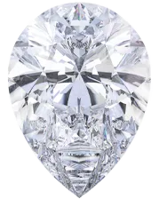 Pear-shaped diamond with brilliant facets. Click to explore more.