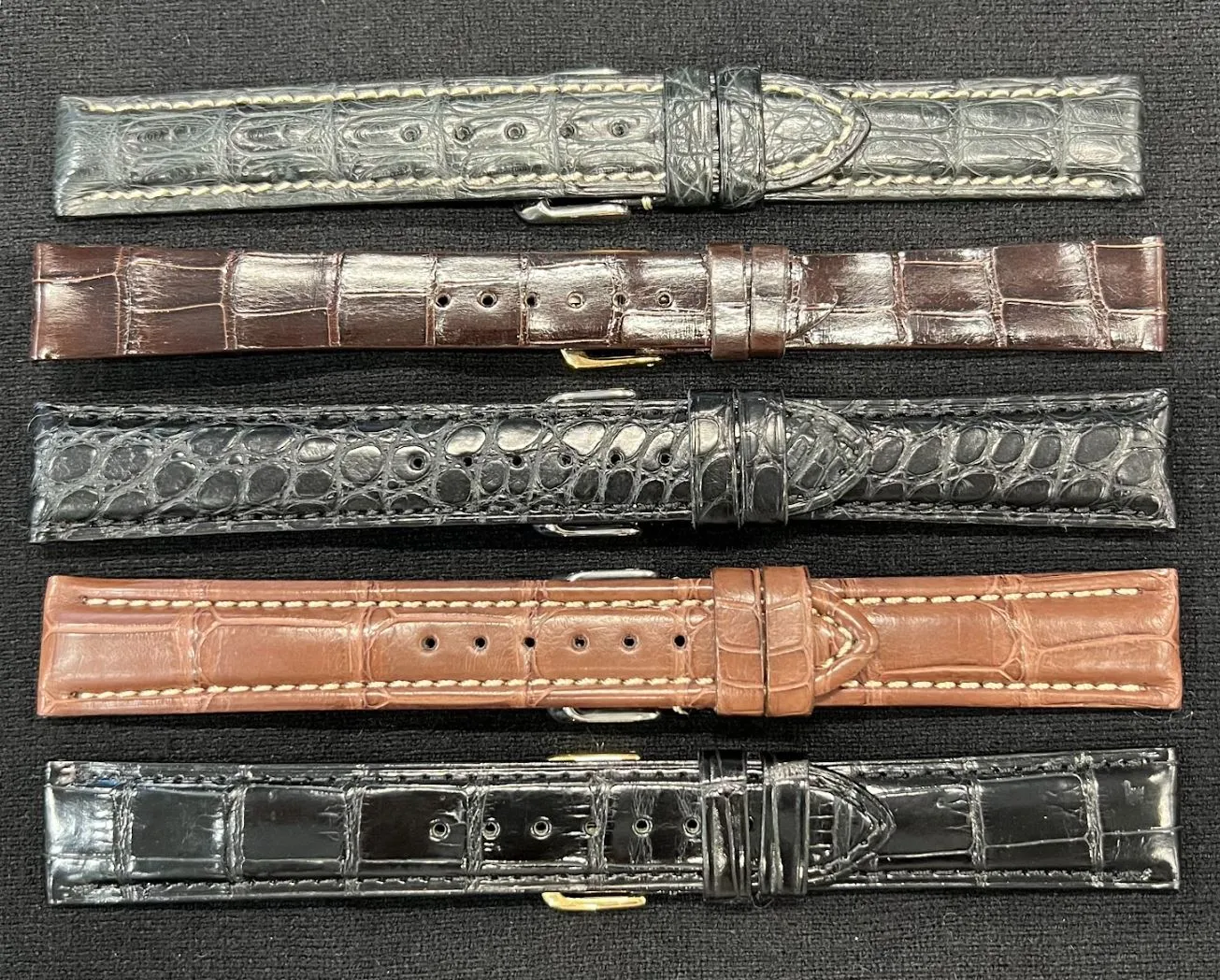 Leather bands Explore our diverse collection of watch leather bands, including options like calf, shark, ostrich, alligator, and