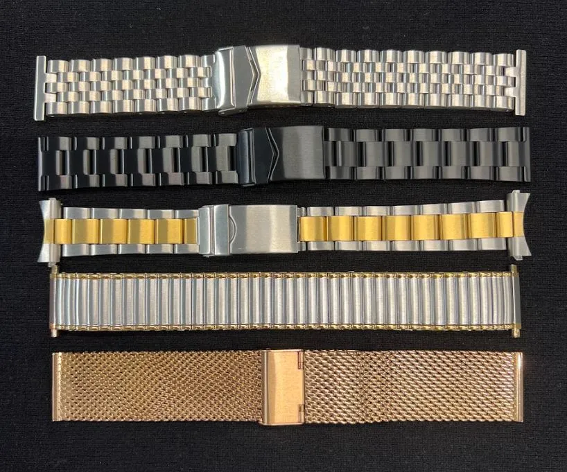 Metal bracelets Discover our range of watch stainless steel bracelets, available in black, gold and silver tone, and stylish mes