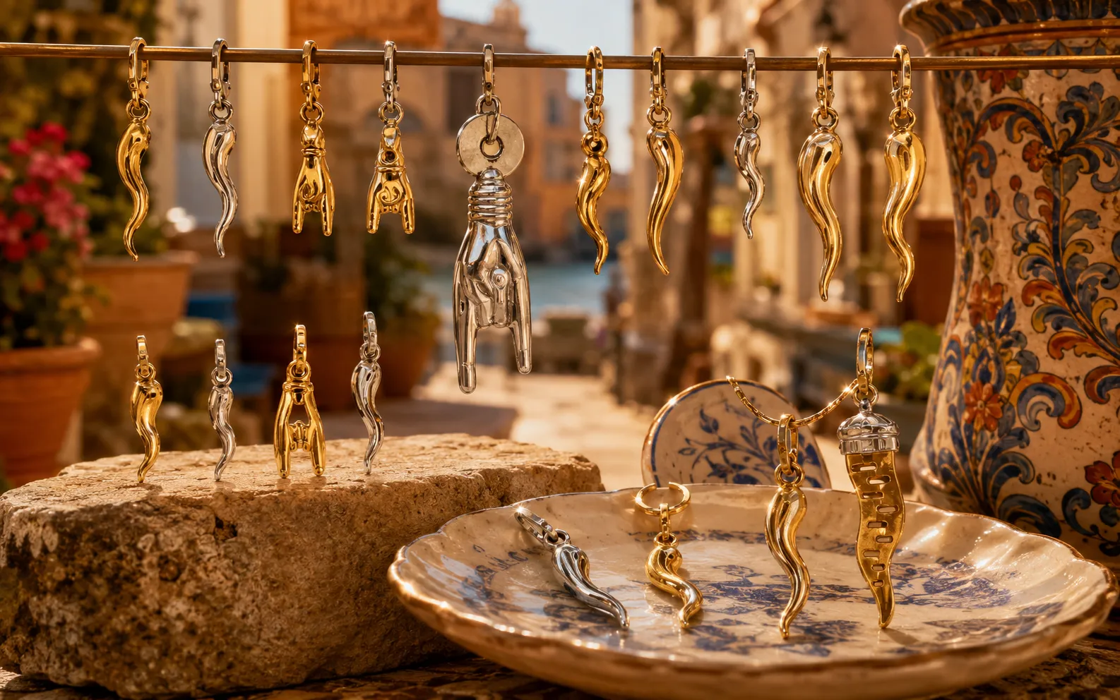 Traditional Italian cornicello horn symbol associated with Naples and Southern Italy