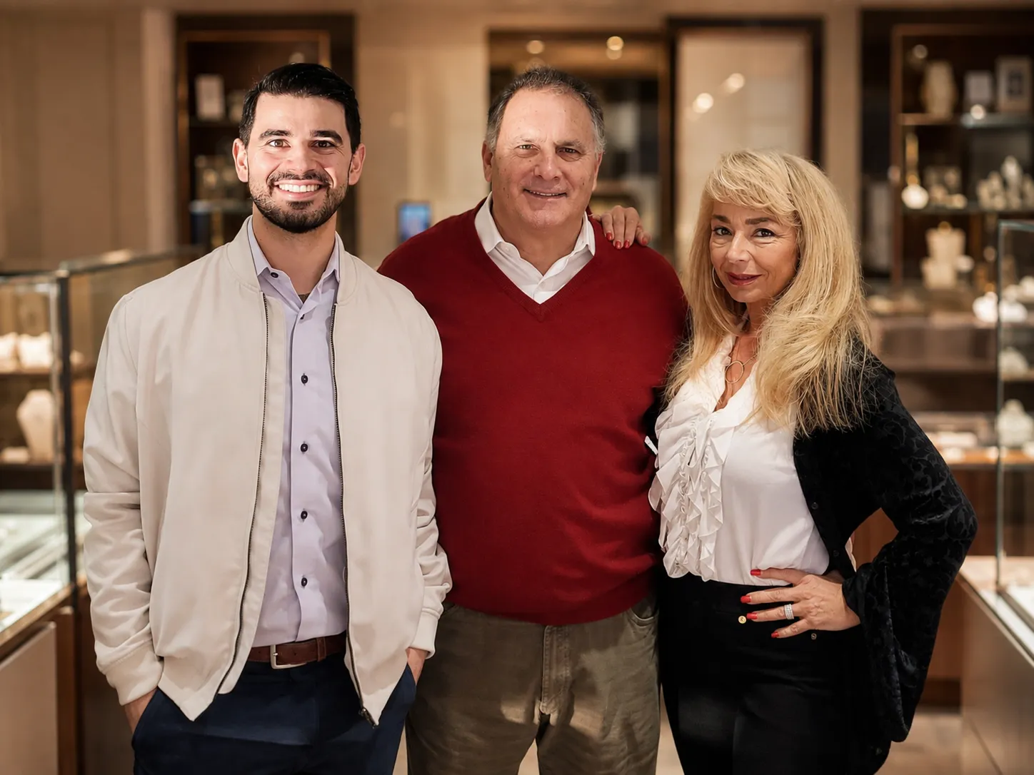 Michael, Jeannie and Vincent Spilotro of Arezzo Jewelers in Elmwood Park Illinois