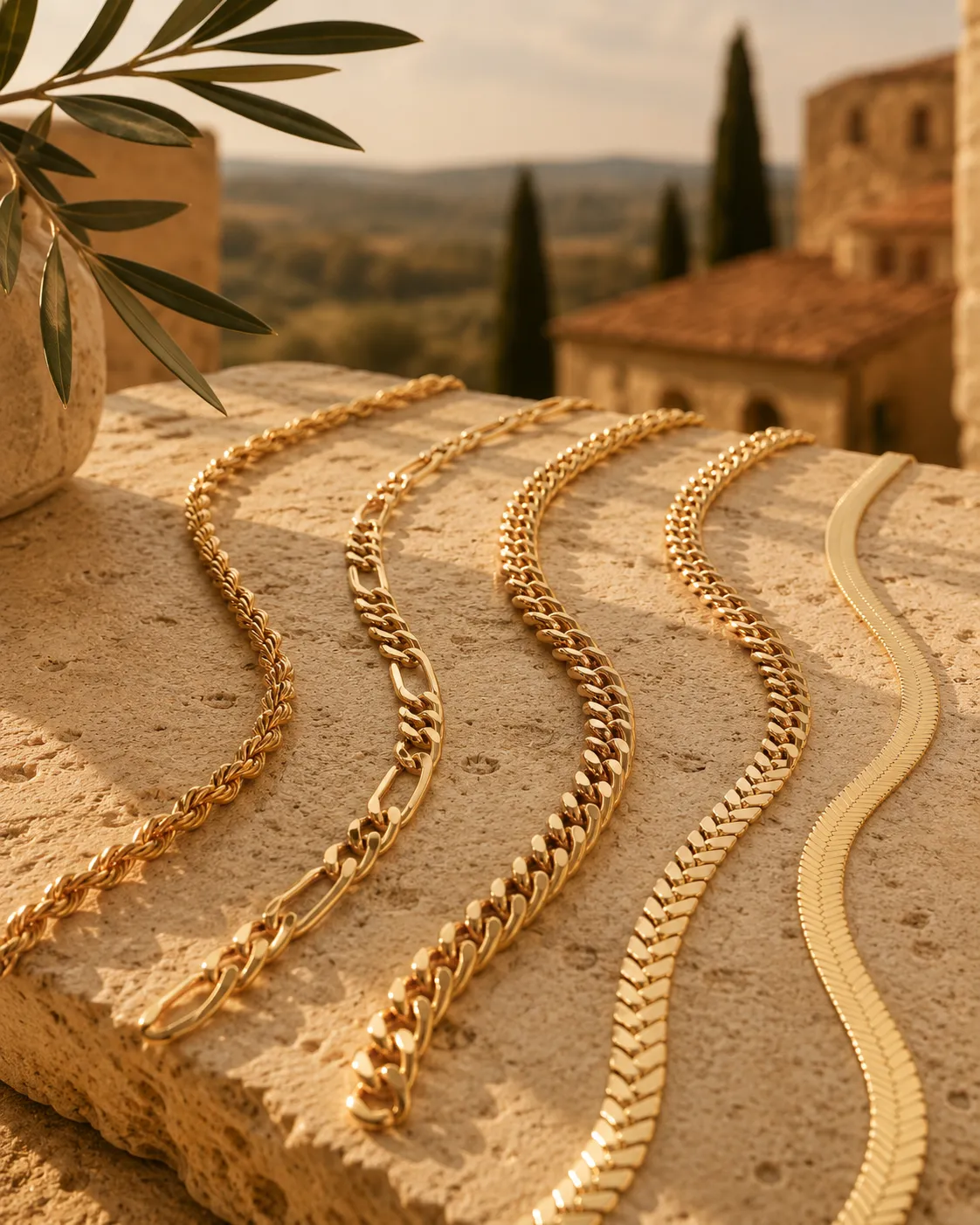 Italian gold chains at Arezzo Jewelers