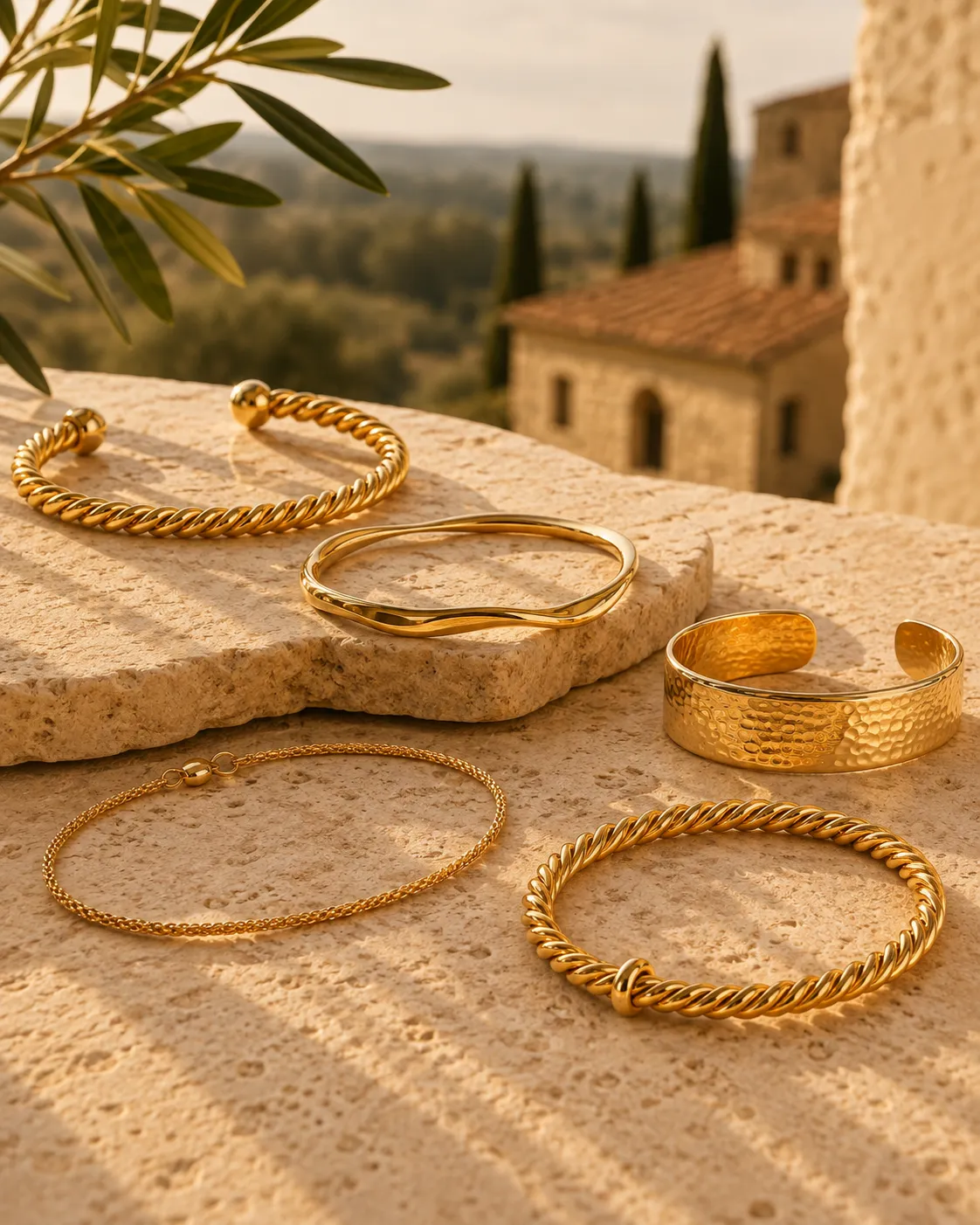 Italian gold bracelets at Arezzo Jewelers