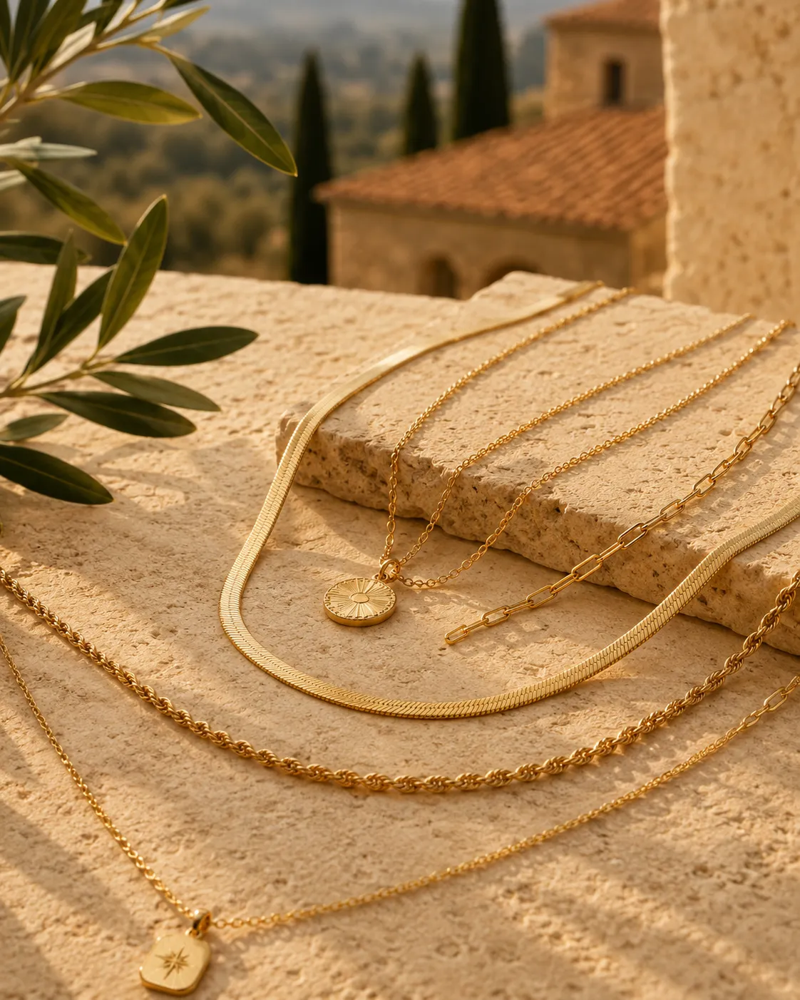 Italian gold necklaces at Arezzo Jewelers