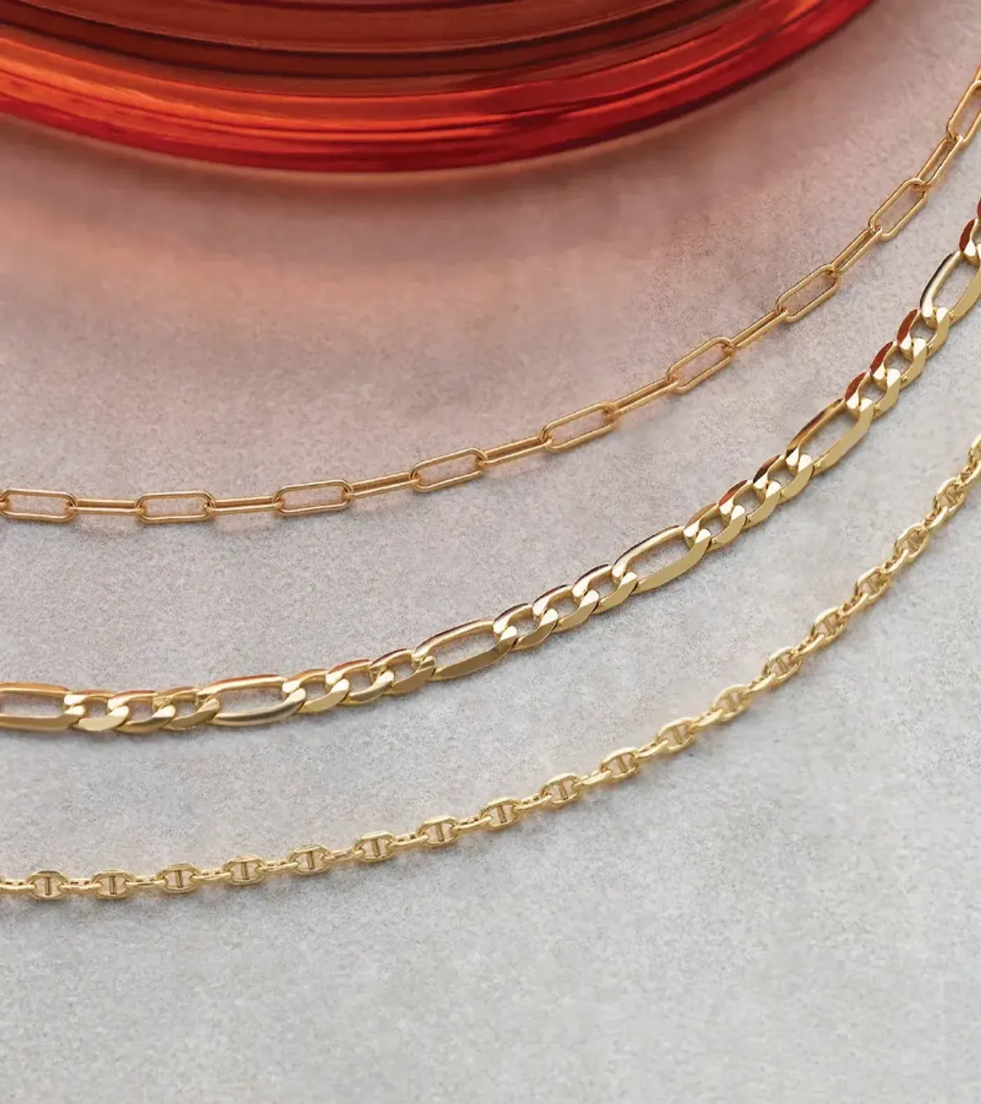 three yellow gold diamond chains - necklaces 14k and 18k - Arezzo Jewelers Elmwood Park, IL
