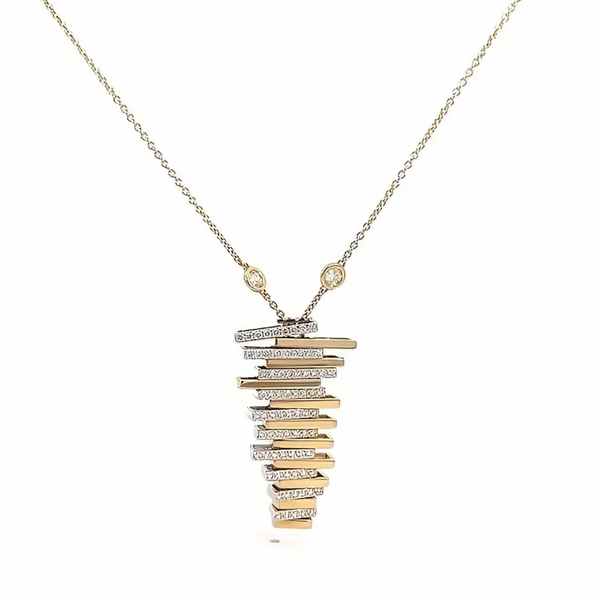 Italian 18K Diamond Necklace - Savoia Italy - Arena Necklace - Arezzo Jewelers - Elmwood Park, IL