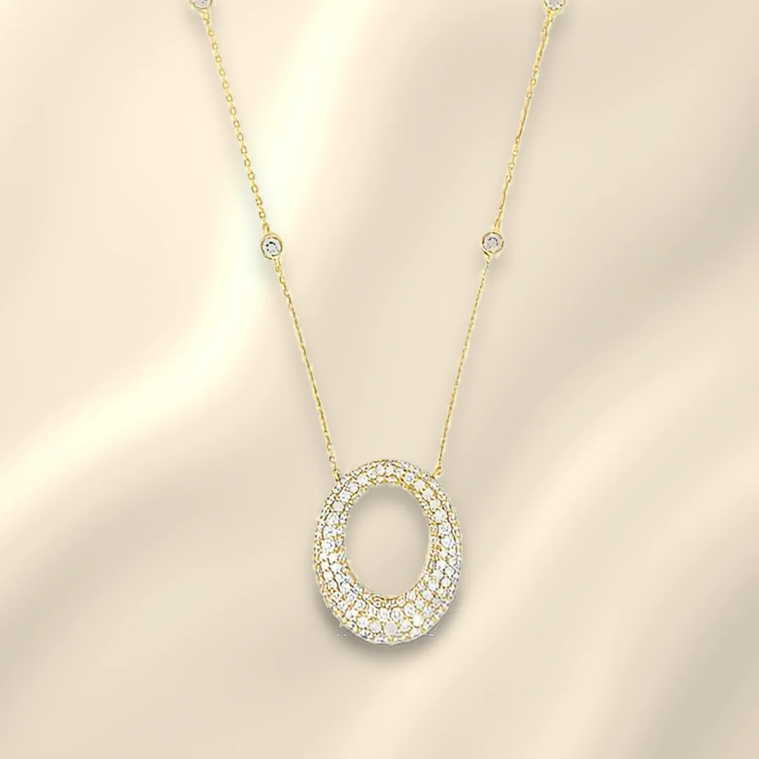 Italian 18K Diamond Necklace - Savoia Italy - Arenza Necklace - Arezzo Jewelers - Elmwood Park, IL
