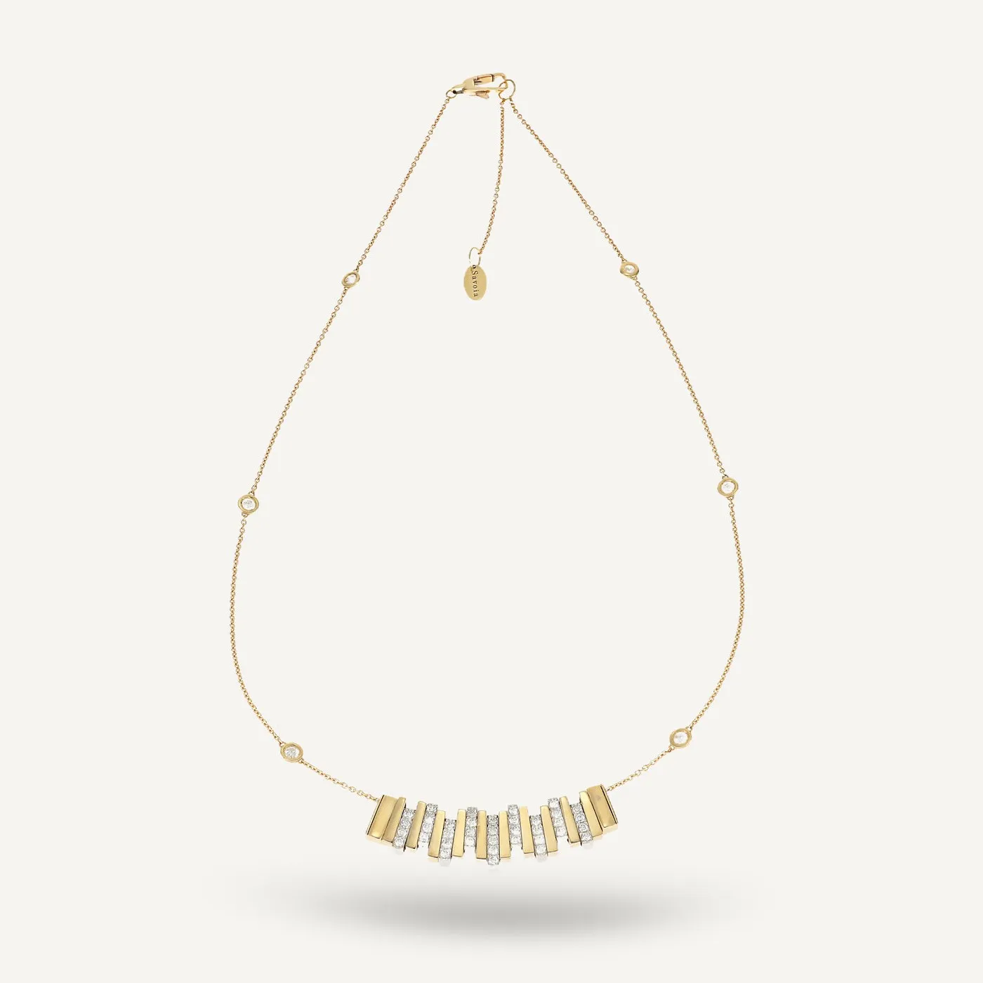 Italian 18K Diamond Necklace - Savoia Italy - Arenza Necklace - Arezzo Jewelers - Elmwood Park, IL