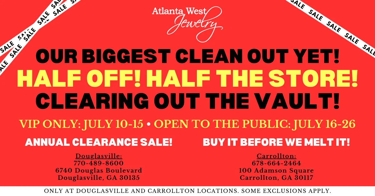 Read article: Atlanta West Jewelry Annual Half-Off Sale &#8211; July 10&#8211;26