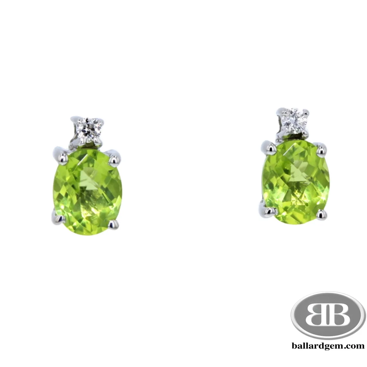 14K Oval Peridot & Diamond Studs $275 Ballard & Ballard Fountain Valley, CA