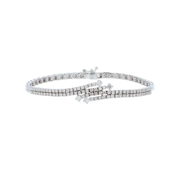 Elegant diamond bracelet with intricate design, perfect for special occasions.