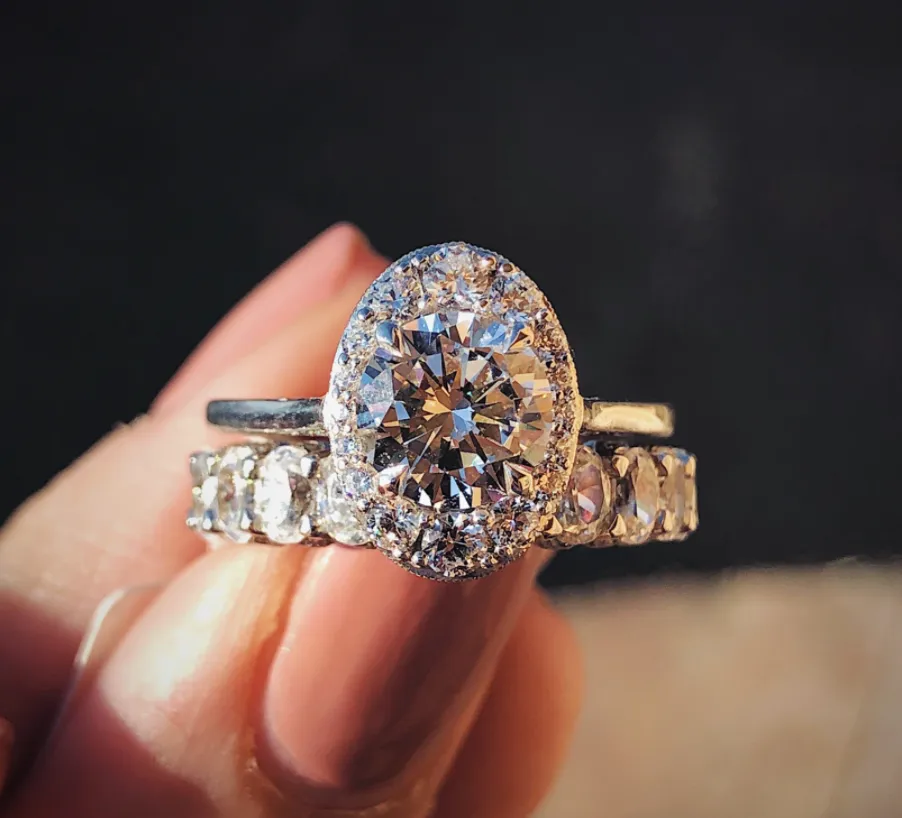 Model Holding a Large Diamond Ring