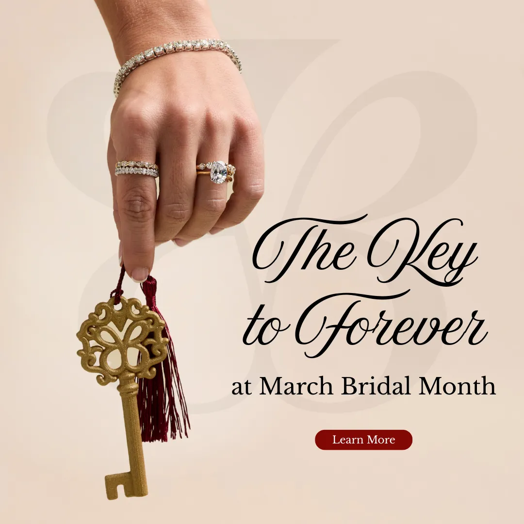 Model Wearing a Diamond Engagement Ring