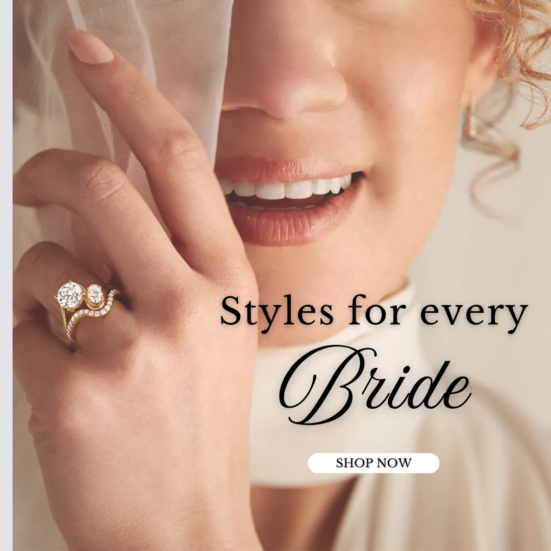 Model Wearing a Diamond Engagement Ring