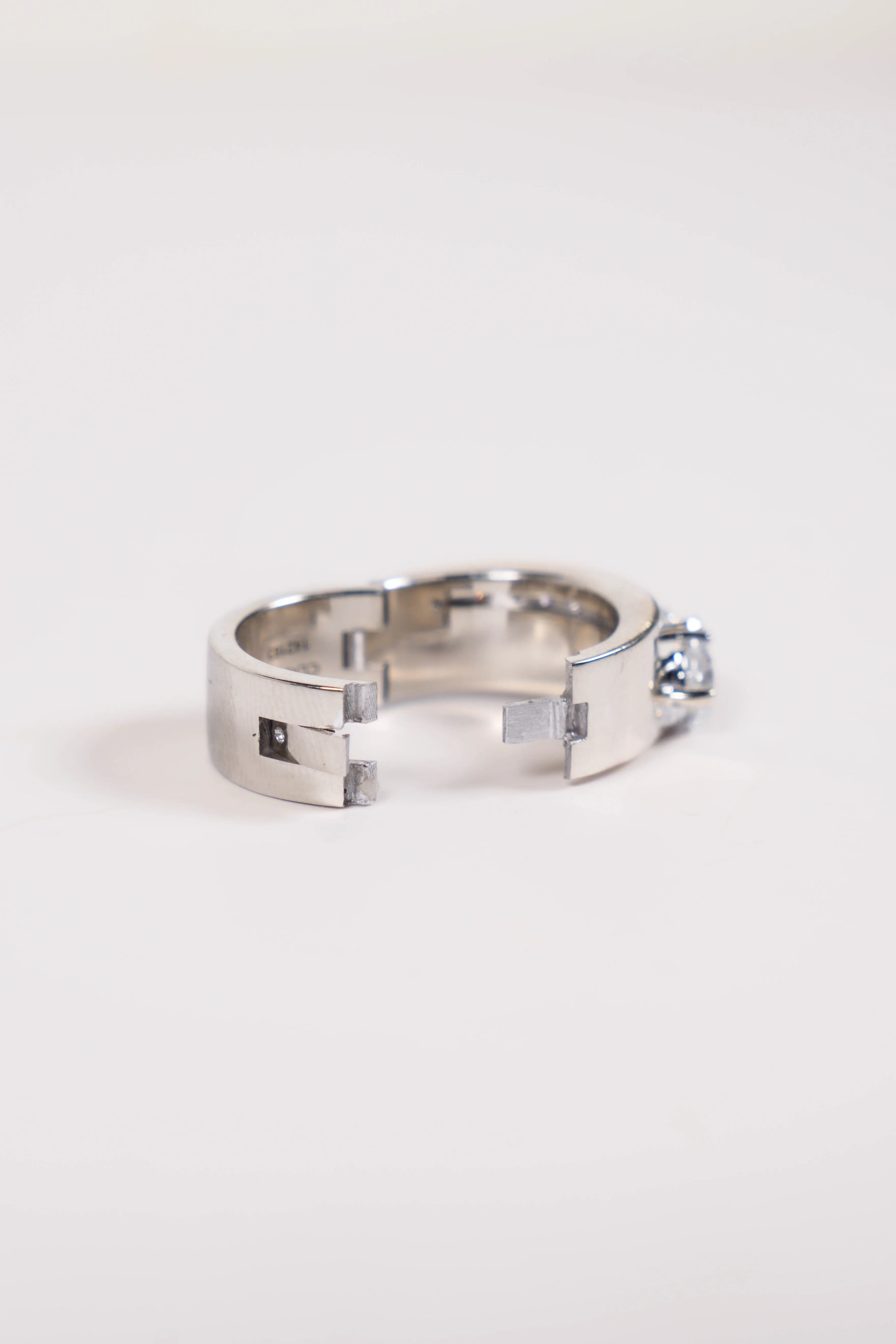  This ring was retrofitted with a custom CLIQ Shank to give the wearer more comfort and seamless fit. Bay Area Diamond Company Green Bay, WI