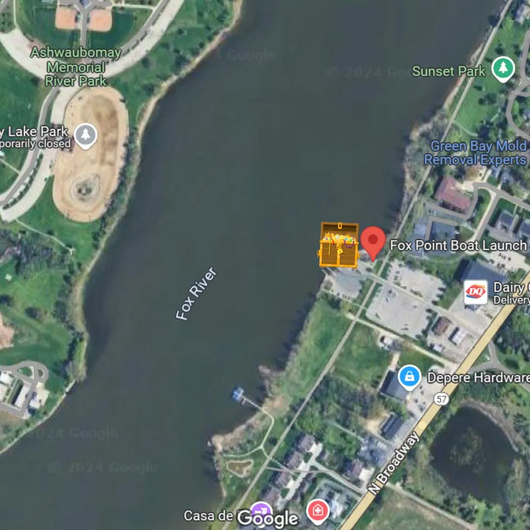  Treasure Box #3 was located at Fox Point Boat Launch Bay Area Diamond Company Green Bay, WI