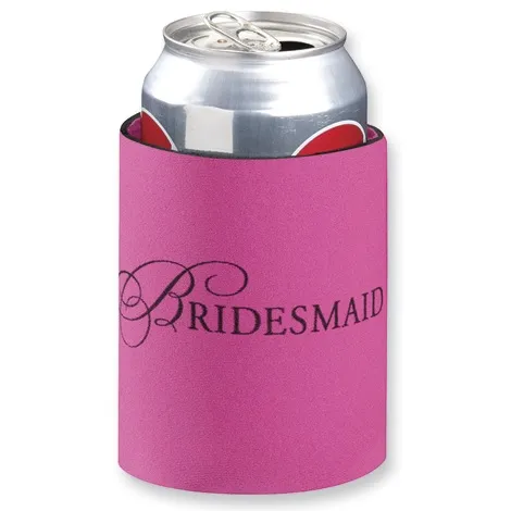 pink bridesmaid can koozie or can cozy holder