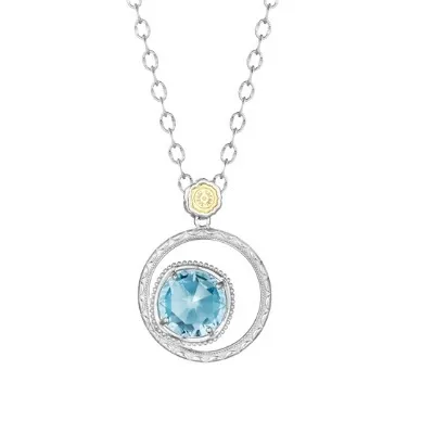 tacori brand blue colored stone pendant