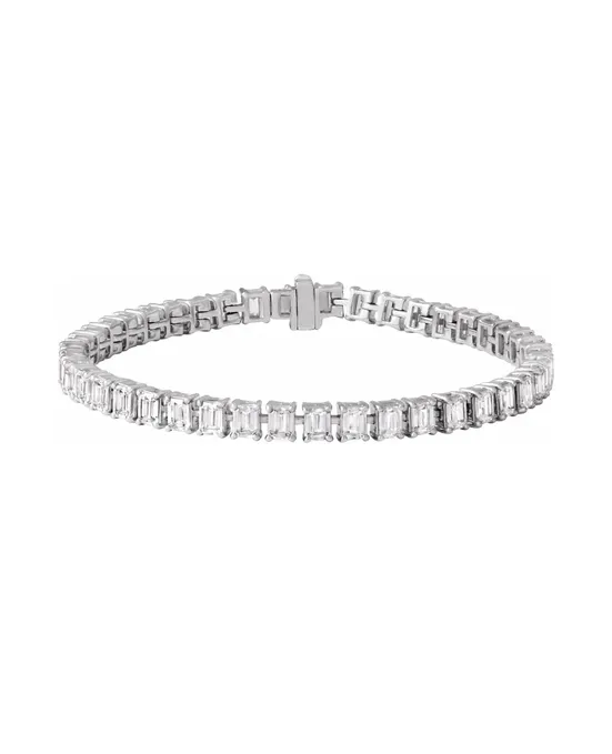 Elegant silver bracelet with rectangular stones, perfect for adding sparkle to any outfit. Visit Bethany's Jewelry in Wellsboro.