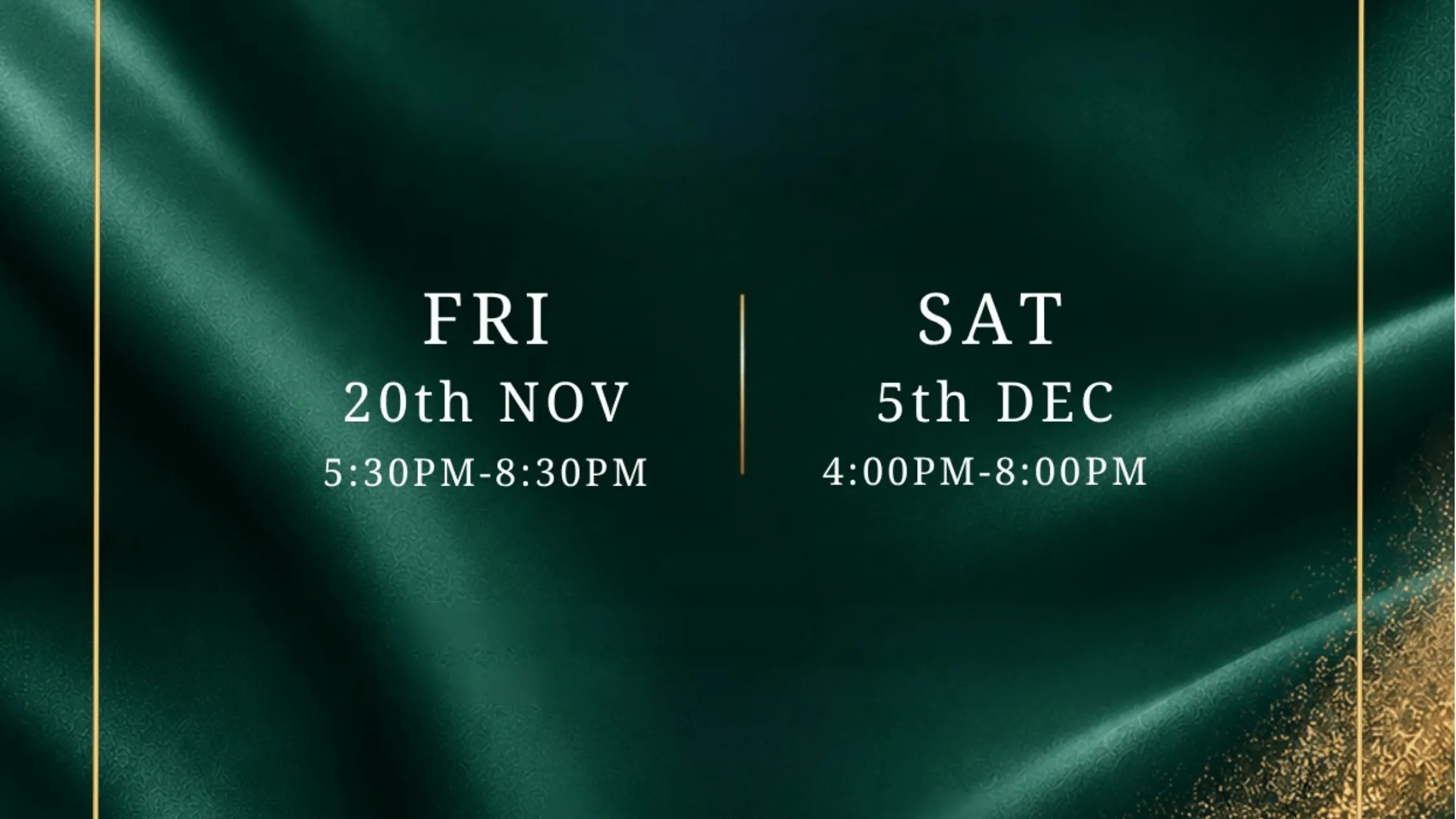 Dates and times for Ladies' Night
