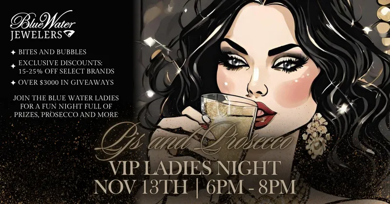 Read article: PJs & Prosecco Ladies Night 2025 | Blue Water Jewelers St. Augustine
