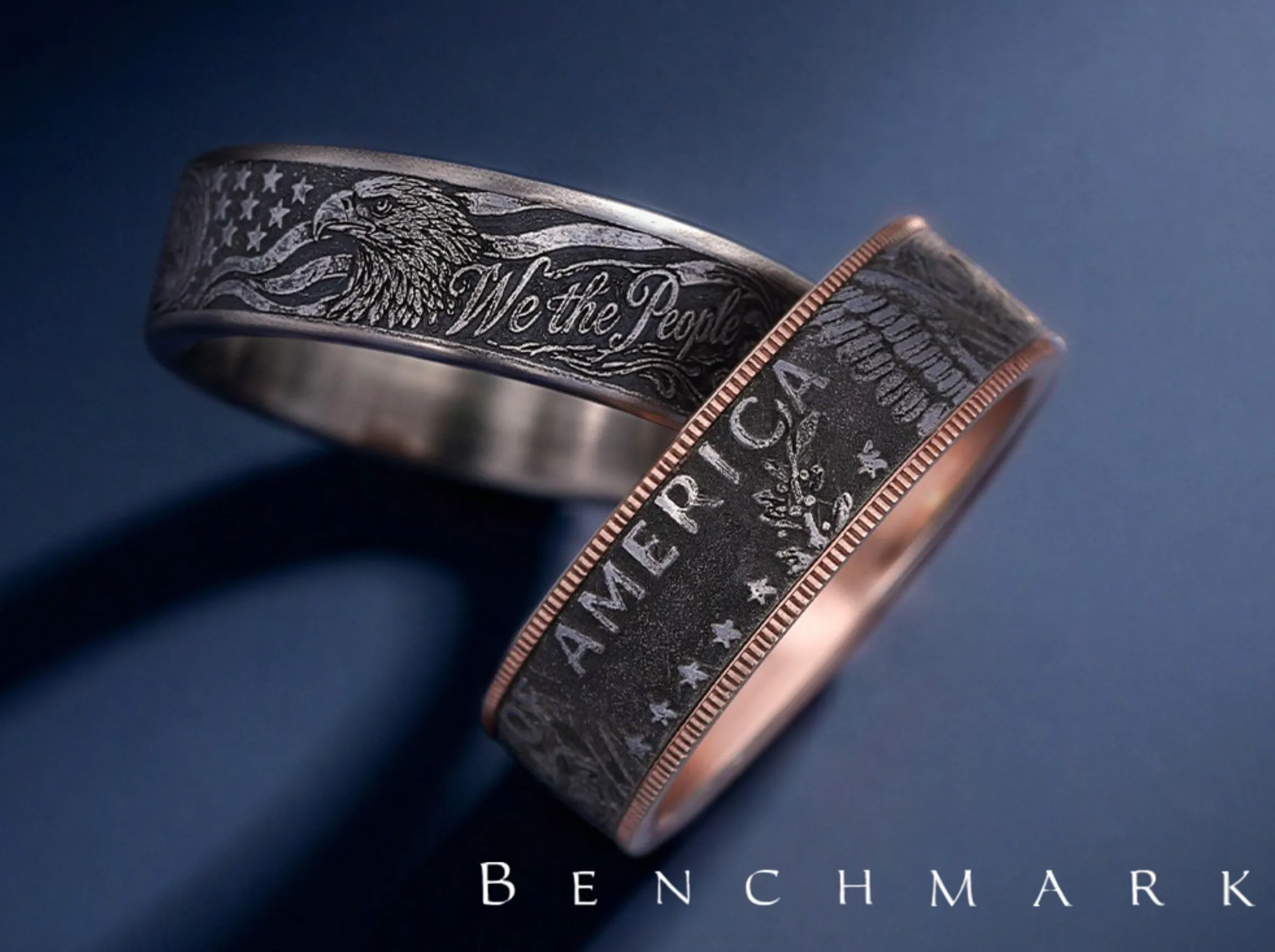 Two engraved rings with 