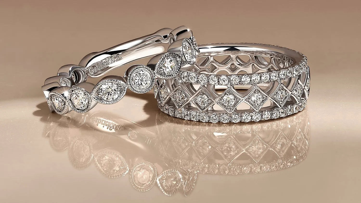 Diamond Gold Alternative wedding bands for him and her Brax Jewelers Newport Beach, CA