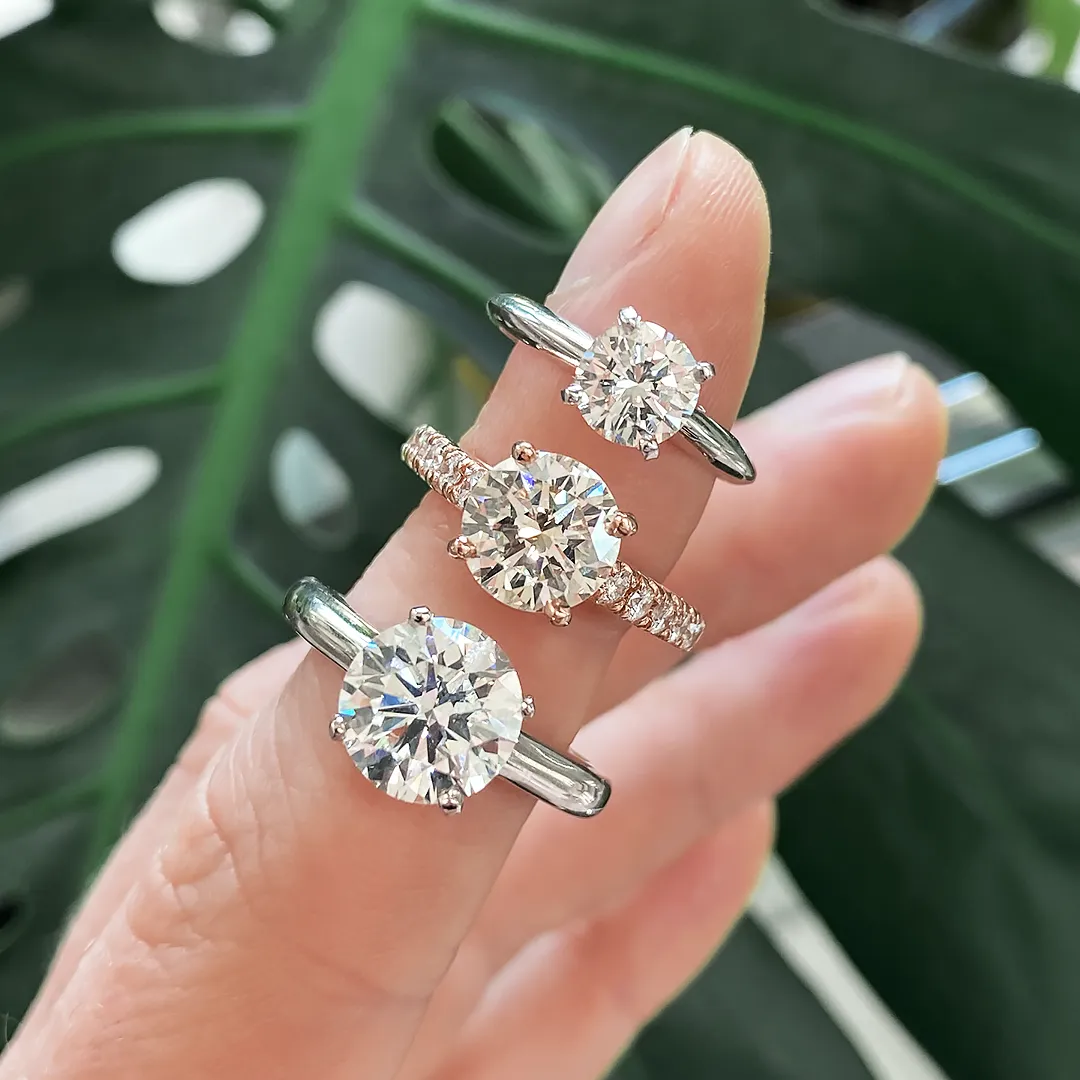 One, Two, and Three Carat Enagement Rings & Solitaites