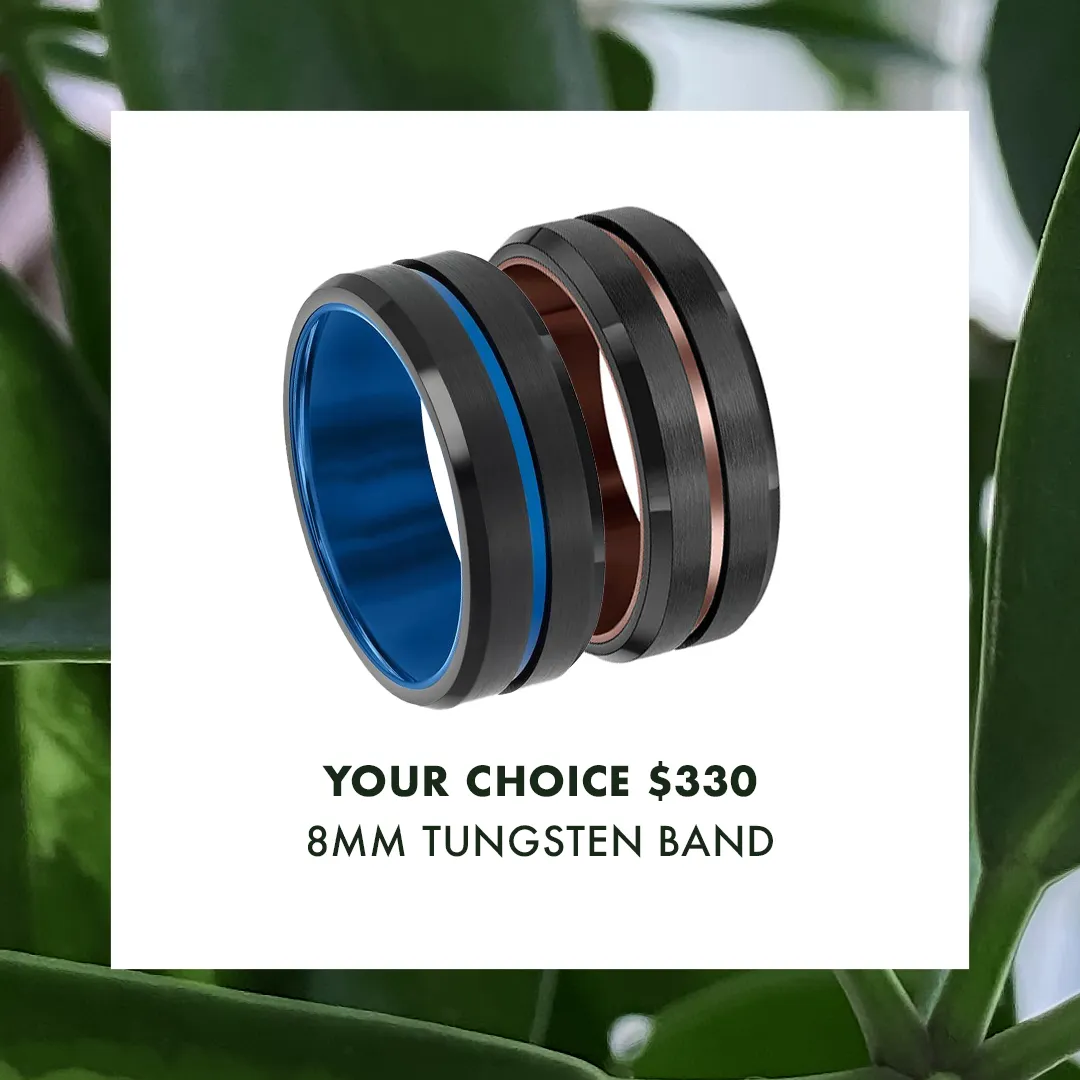 Black, Blue, and Espresso Tungsten Wedding Bands