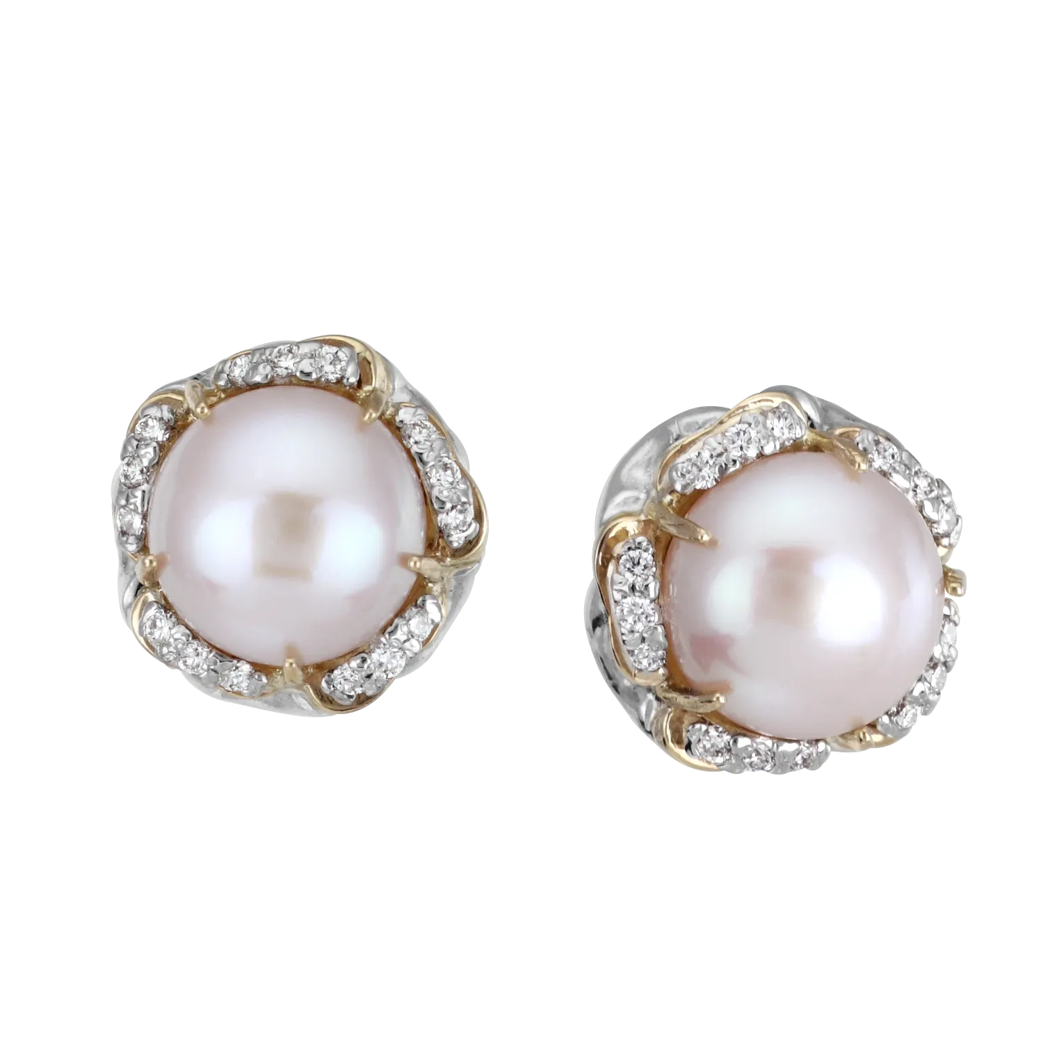 Vahan Sterling Silver & Yellow Gold Pearl Earrings