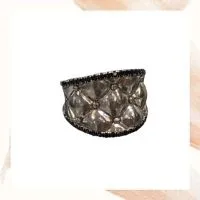 Item A – Charles Krypell sterling silver tufted ring with black sapphires