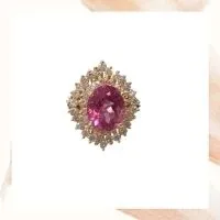 Item F – 14k yellow gold pink tourmaline and diamond ring