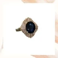 Item G – 14k yellow gold sapphire and diamond ring
