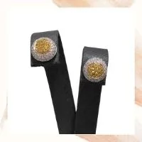Item J – Bergio 18k white gold yellow and white diamond button earrings