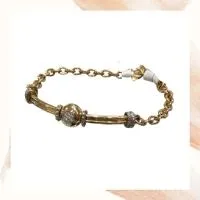 Item L – Love Life 14k yellow gold diamond bracelet