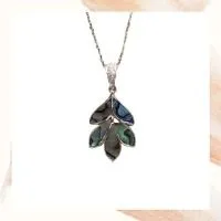 Item O – Frederic Sage 14k white gold Venus Pine pendant with abalone and diamond