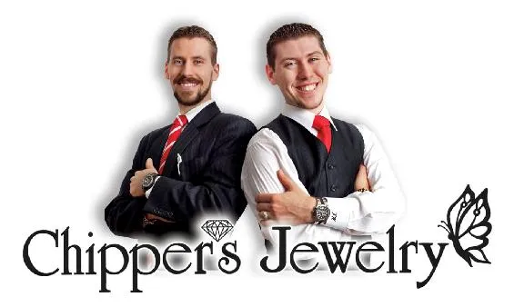 Two men in suits smiling, representing Chipper's Jewelry, a fine jewelry store in Bonney Lake. Click to learn more.