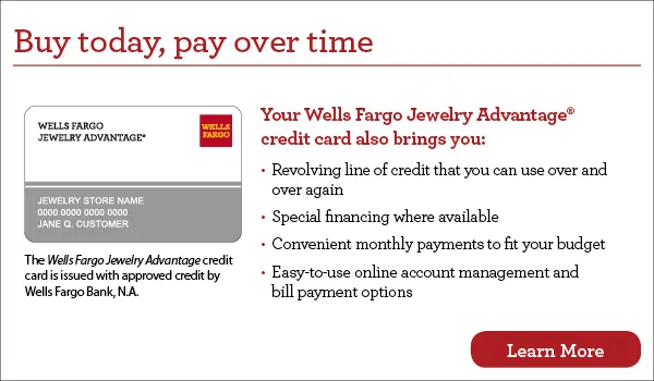 Wells Fargo jewelry financing options at Classic Creations in Venice, Florida.