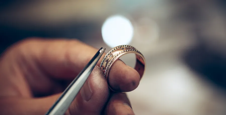 Custom jewelry design process at Classic Creations in Venice, Florida.