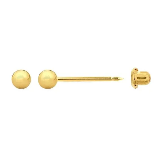 14k Yellow Gold ball piercing earrings  Conti Jewelers Endwell, NY